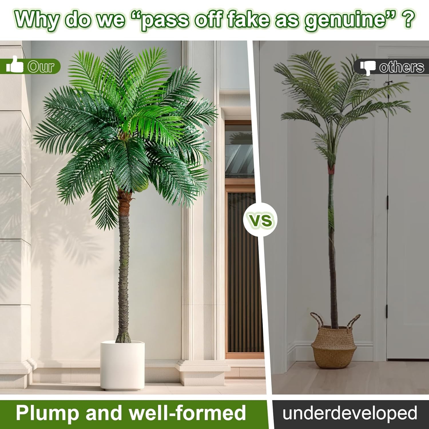 9FT Artificial Palm Tree Faux Tropical Phoenix Tree Indoor Outdoor Decor
