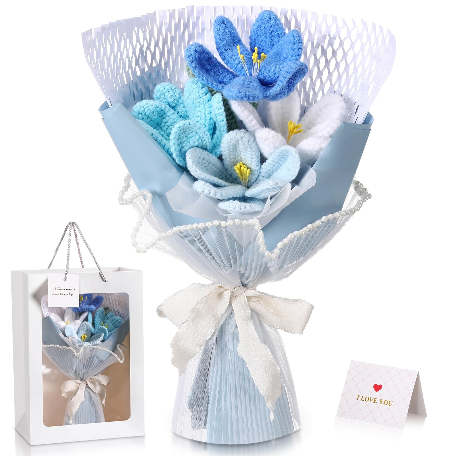 Crochet Flowers Bouquet Gift 2026 Gift for Girlfriend Crochet Tulips Complete…