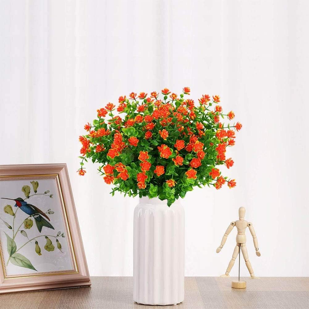 Artificial Flowers Fake Outdoor UV Resistant Boxwood Plants Shrubs, Faux Plas…