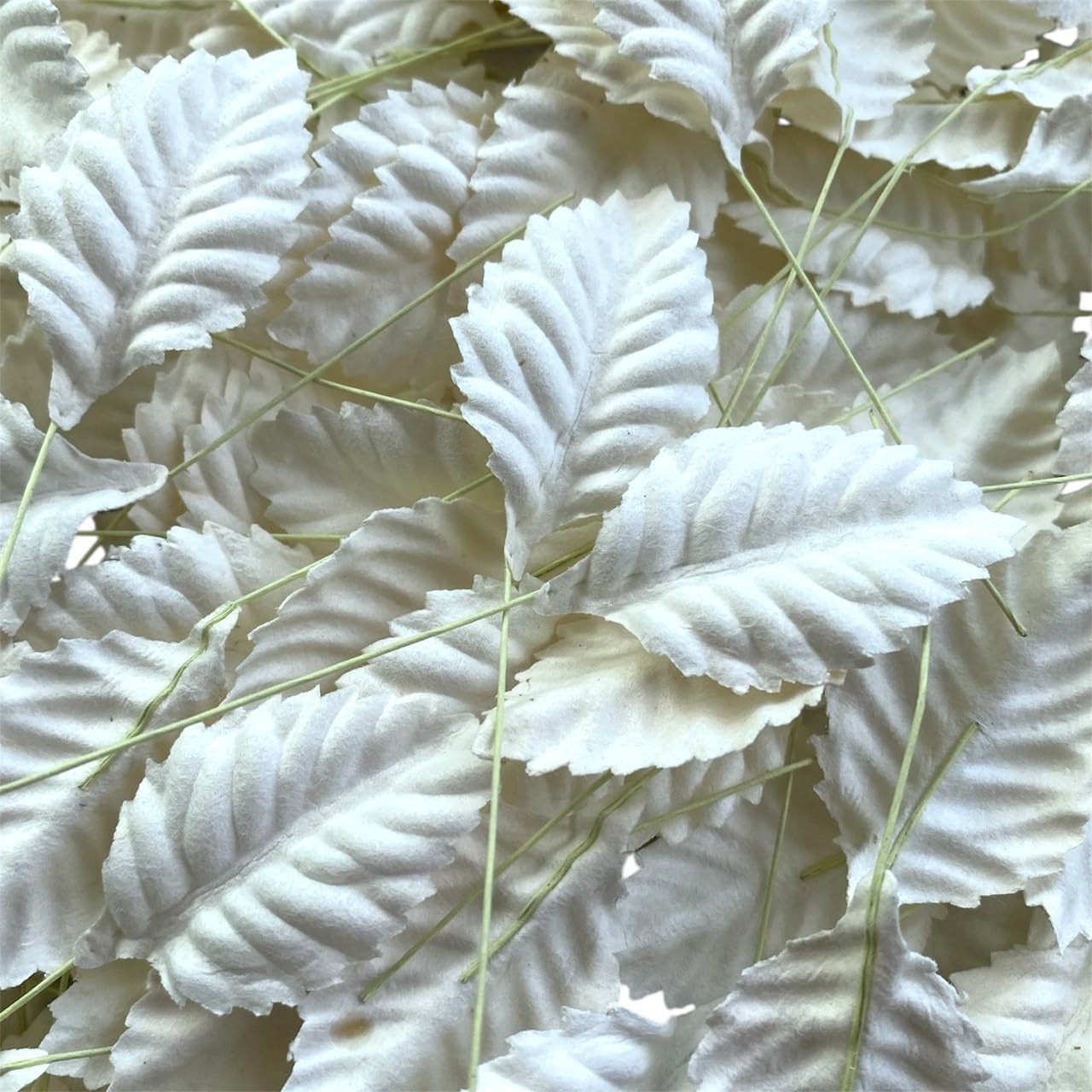 Tiny Leave Flower Mulberry Paper Die Cut Style White Color, 50 Pcs. Size 1″-1…