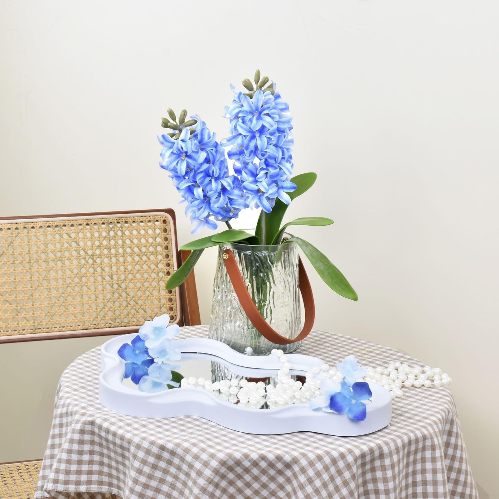2pcs Artificial Hyacinth Hydrangea Flowers 16″ Real Touch Blue Fake Hyacinth …