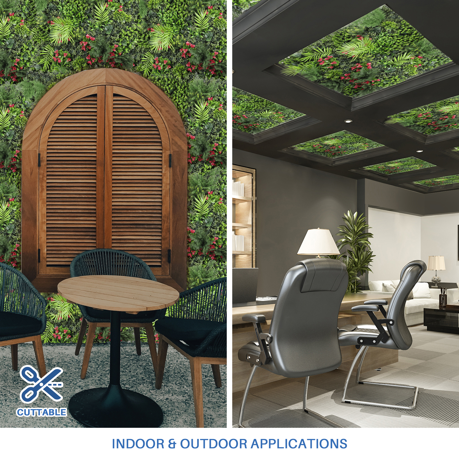40×40″ Artificial Plants Mats 3D Mixed Greenery Boxwood Wall Hedge Decor Panel