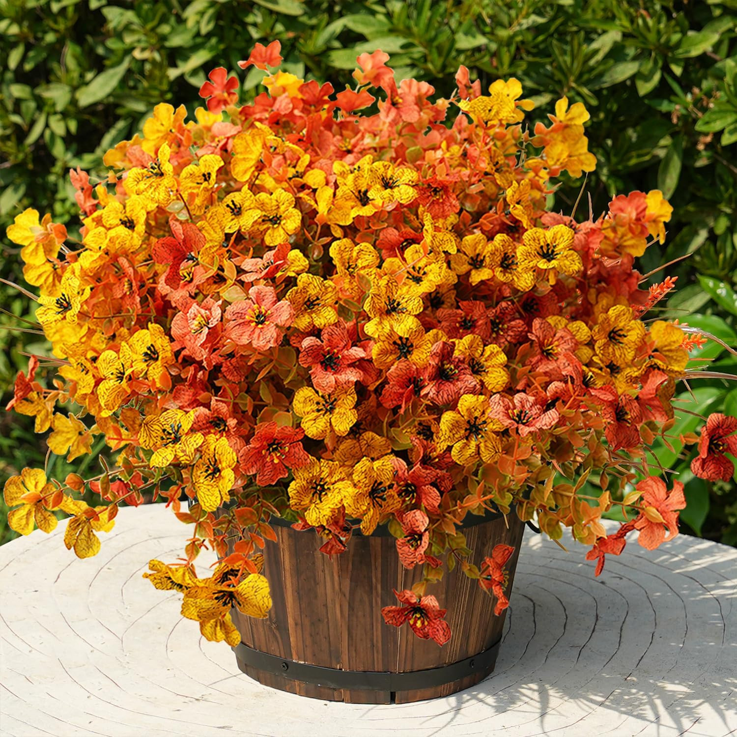 UV Resistant Artificial Flowers – 16 Bundle Realistic Faux Plants for Home Decor