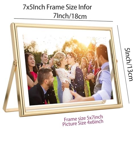 Gold 7×5″ Floating 7x5Inch(Horizontal) For 6x4Inch 2PK Light Gold