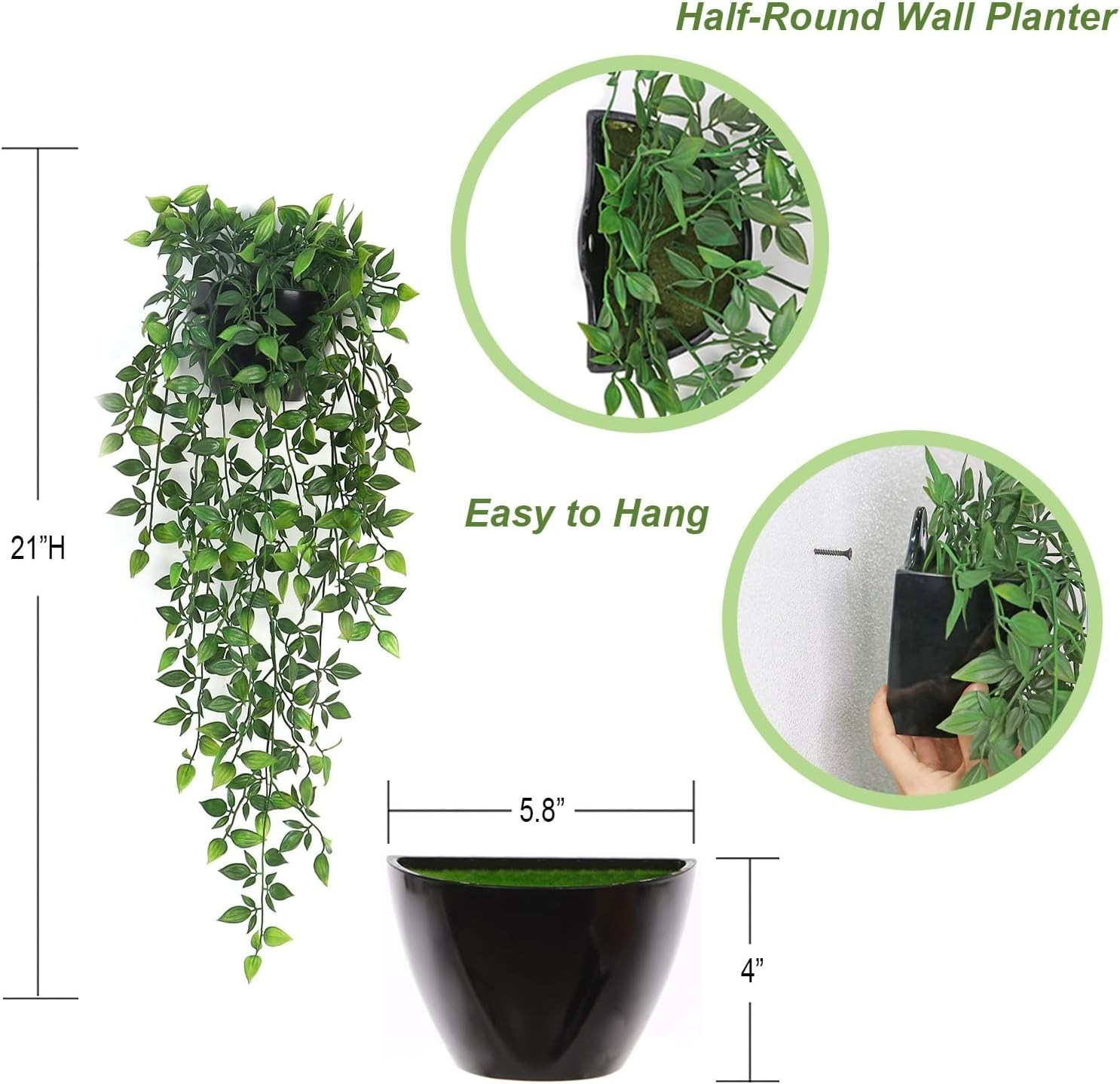 Vivid 2 Pack Fake Wall Plants – Long-Lasting Plastic Greenery for Every Occasion