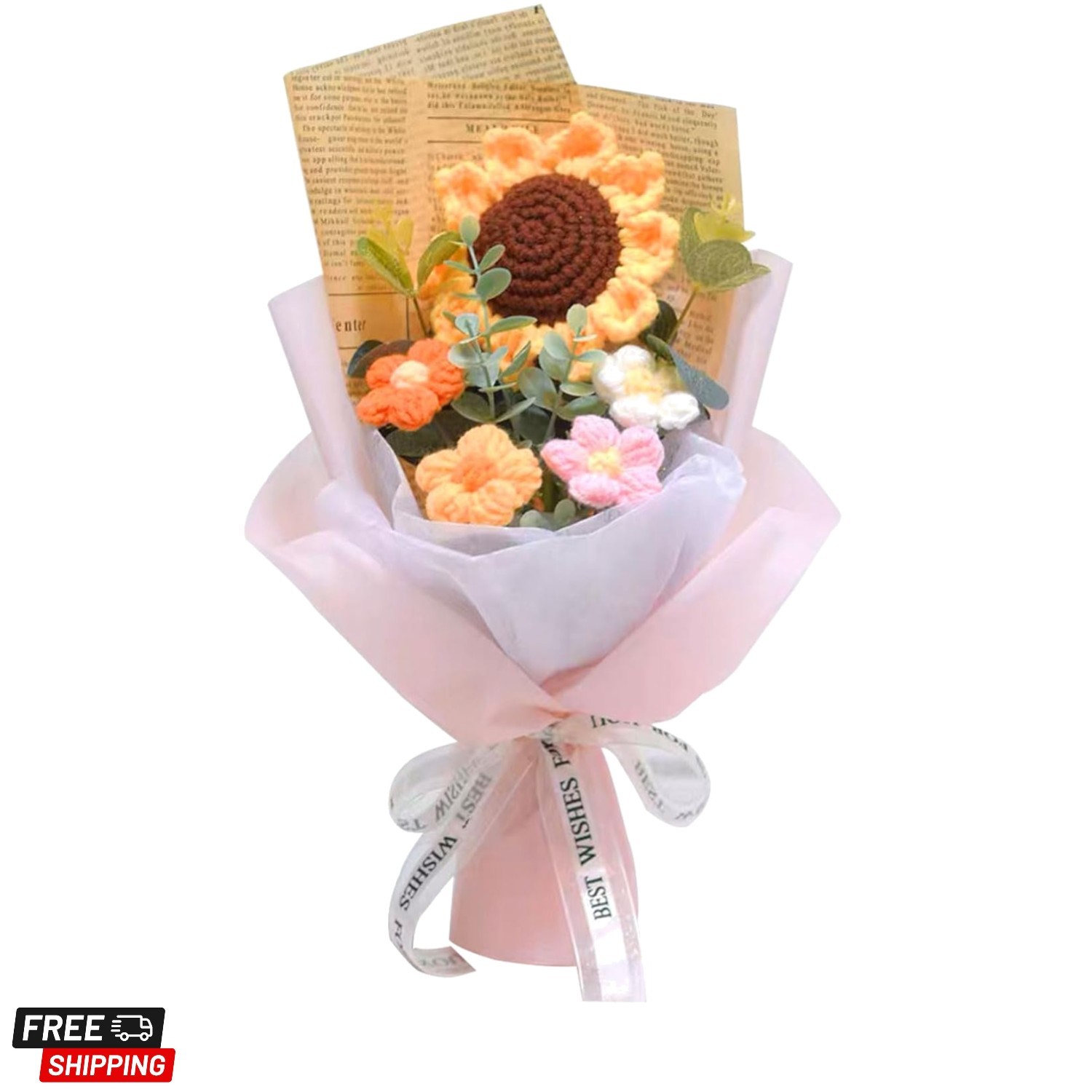 Crochet Flowers Bouquet, Handmade Knitted Bouquet, Crochet Bouquet Kit Knitte…