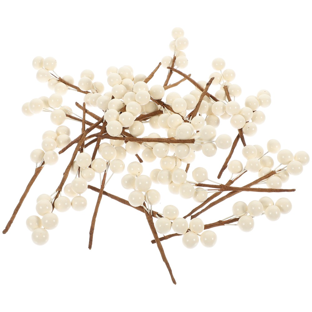 30pcs Xmas Berries Stems Fake Christmas Picks DIY Berries Sticks Party Favors