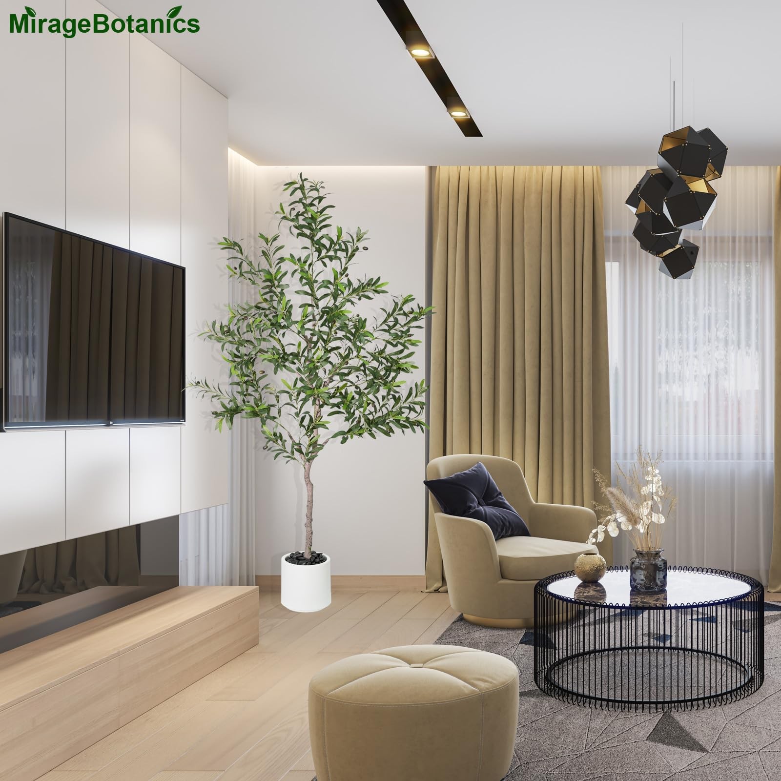 Artificial Olive Trees Indoor,Faux Olive Tree with White Planter Pot,Artifici…