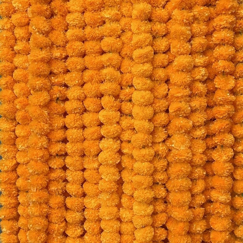 Artificial Flower Strings Garland 5 Pcs Marigold Wedding Diwali Party Decoration