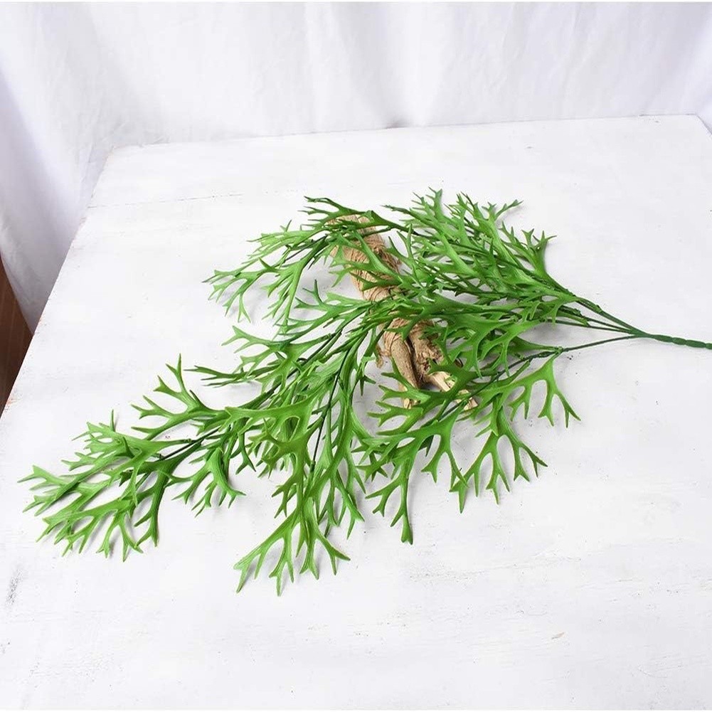 2pcs Lifelike Artificial Staghorn For Fern Hanging Plants Green 70cm Plastic