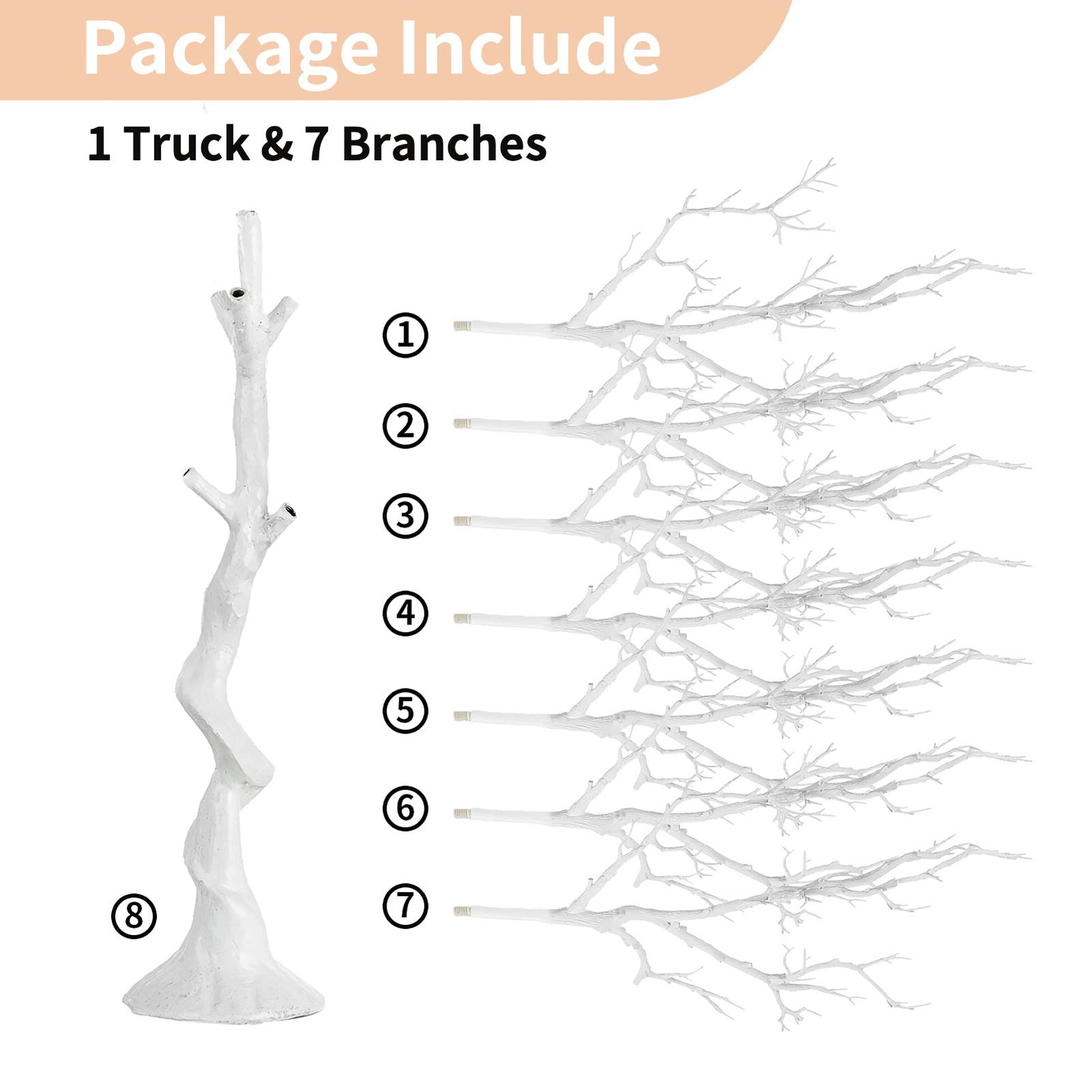 NUPTIO White Christmas Tree Branch Artificial 31.5 inch 2ft 8in – 1 Pc,