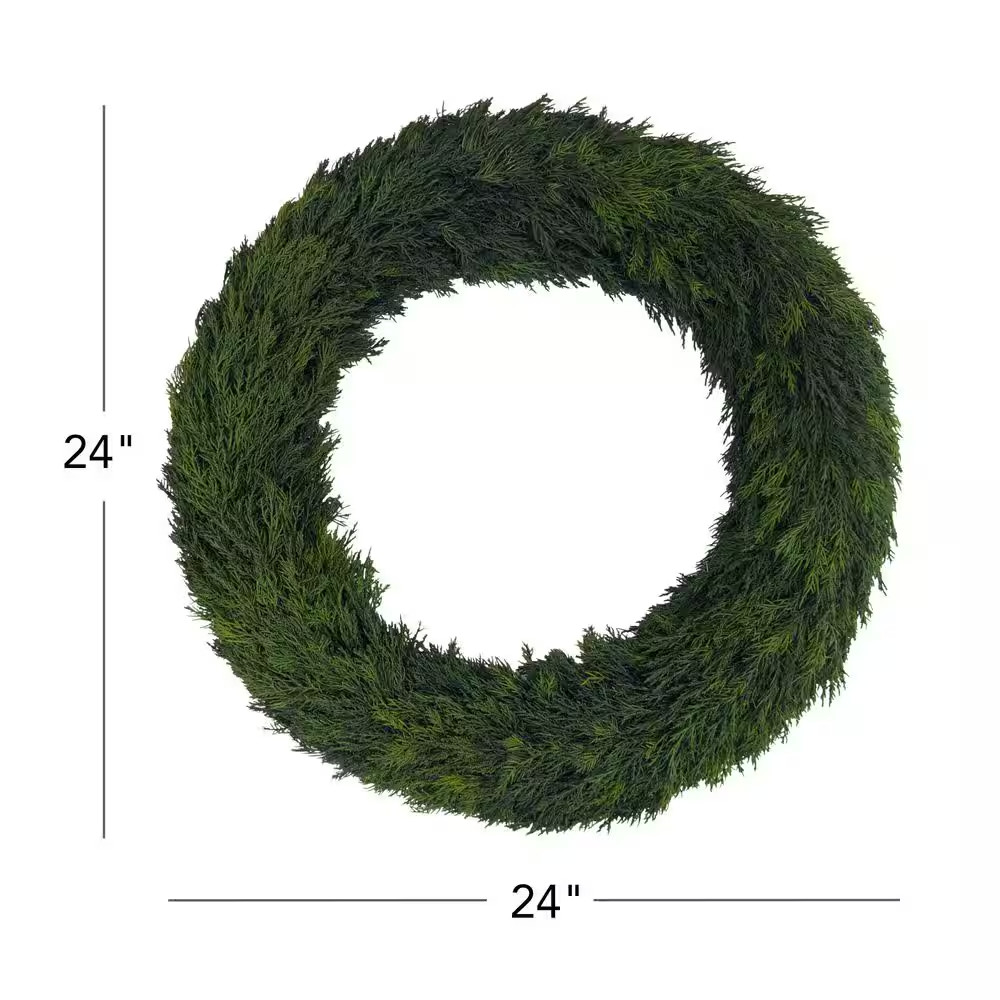 24 In. Real Preserved Cypress Leaf Wreath
