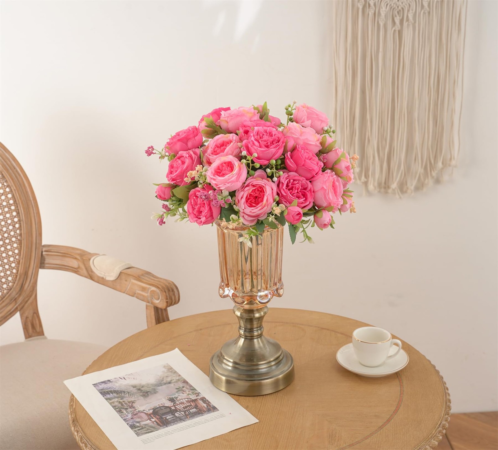 Artificial Silk Peonies 4 Bunches Faux Floral Bouquet for Wedding Home Decor