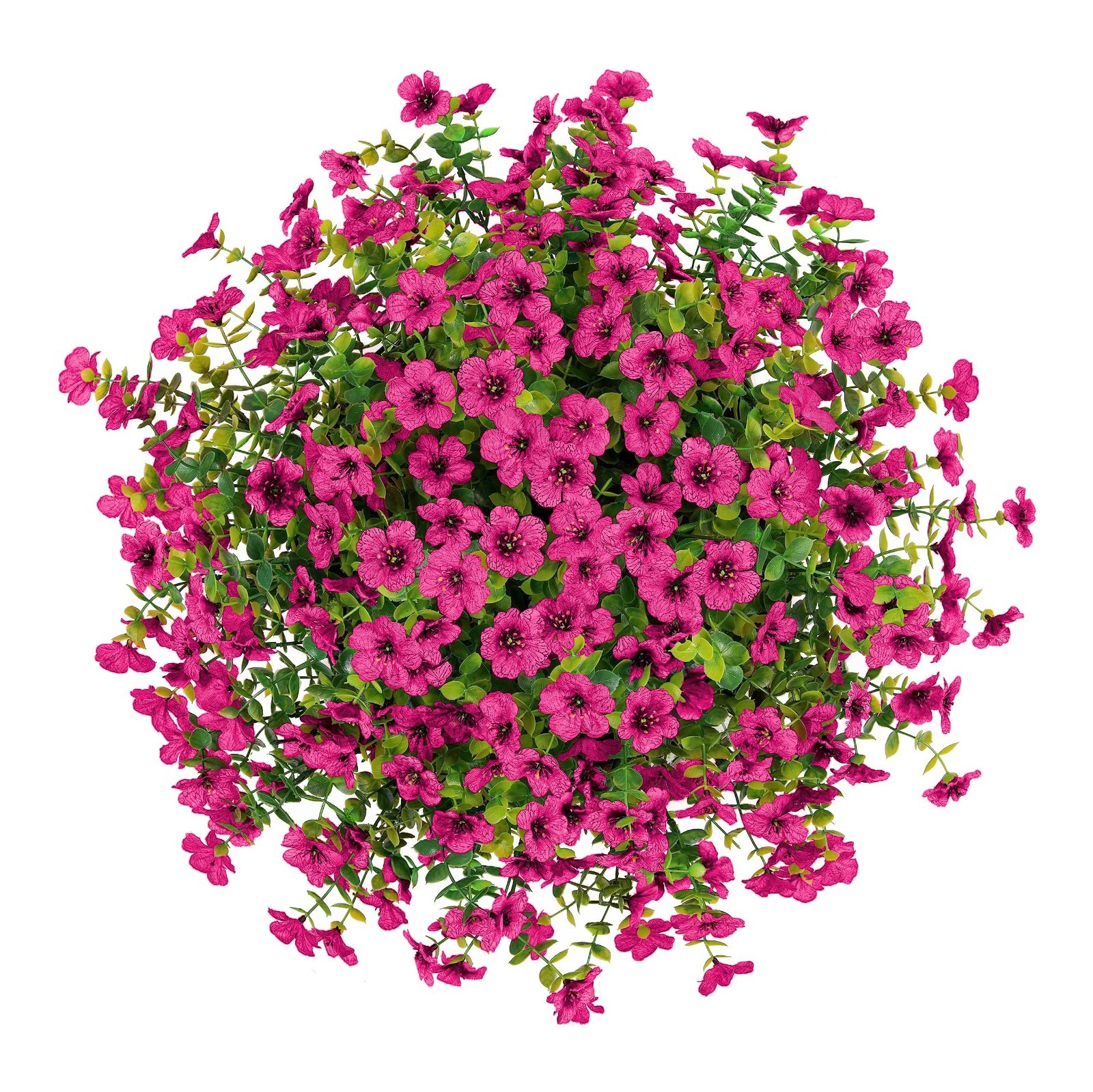 Artificial Hanging Flower Basket UV Resistant Daisy Eucalyptus Decor for Home