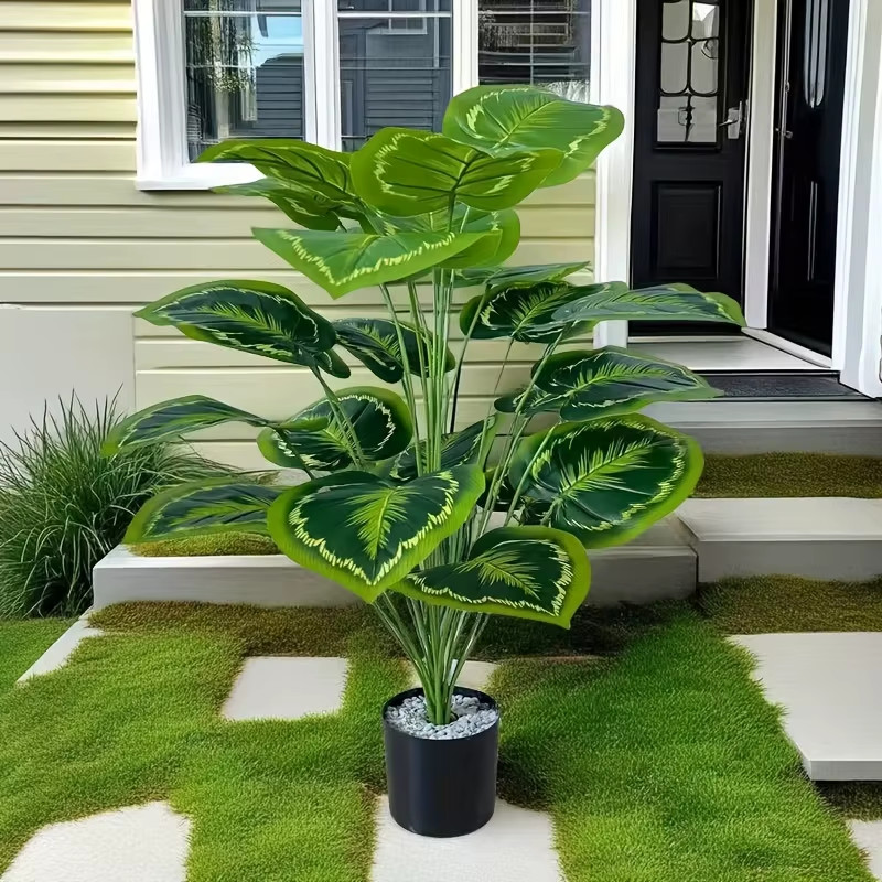 24 Leaves Giant Artificial Plants Tree Realistic Lush Indoor / Outdoor Greenery