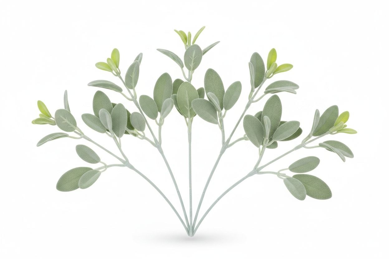 Sage Green Lambs Ear Stems Set of 5, Soft Touch Faux Greenery Picks for Wreaths