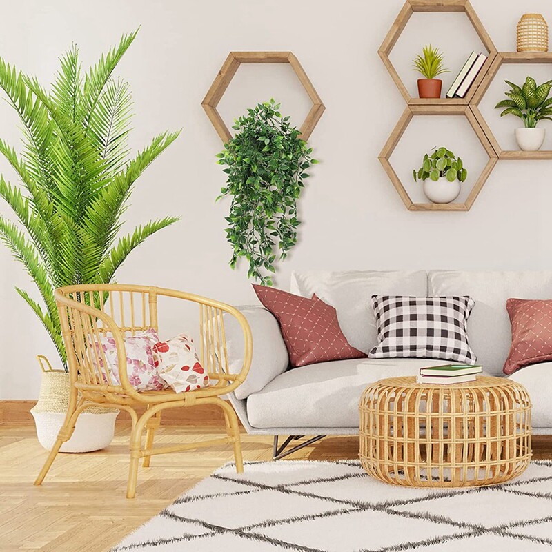 1 Pack Artificial Hanging Plants Potted Plants for Indoor Outdoor Shelf WB8