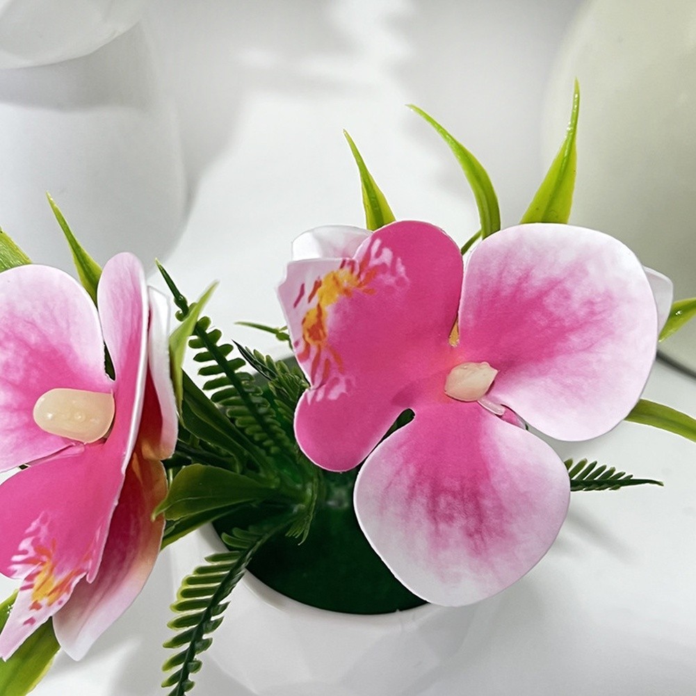 Miniature Orchid Fake Plant with Natural Look for Living Room Bedroom Decor
