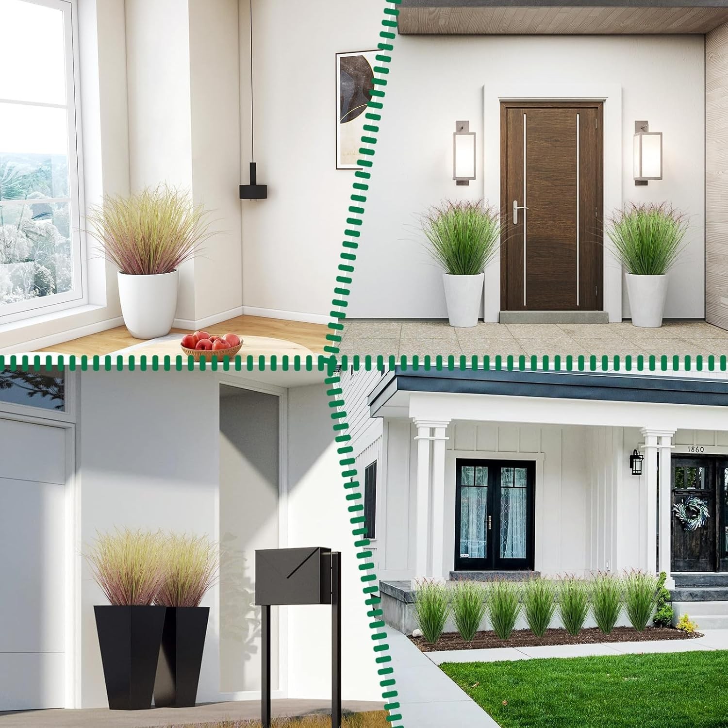 12/ 16 Pcs Artificial Grass Plants, Faux Shrubs Wheat Grass, Artificial Tall Gra