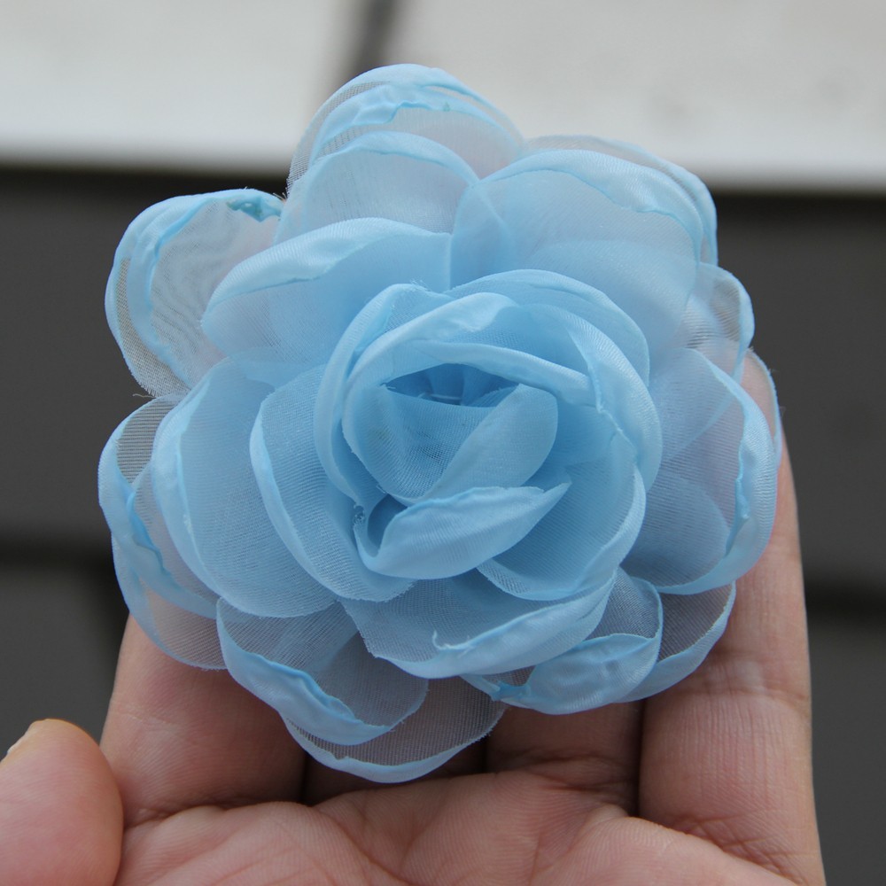 Sewing Fabric 3D Chiffon Flower DIY Chiffon Artificial Flower Burnt Edge Handmad