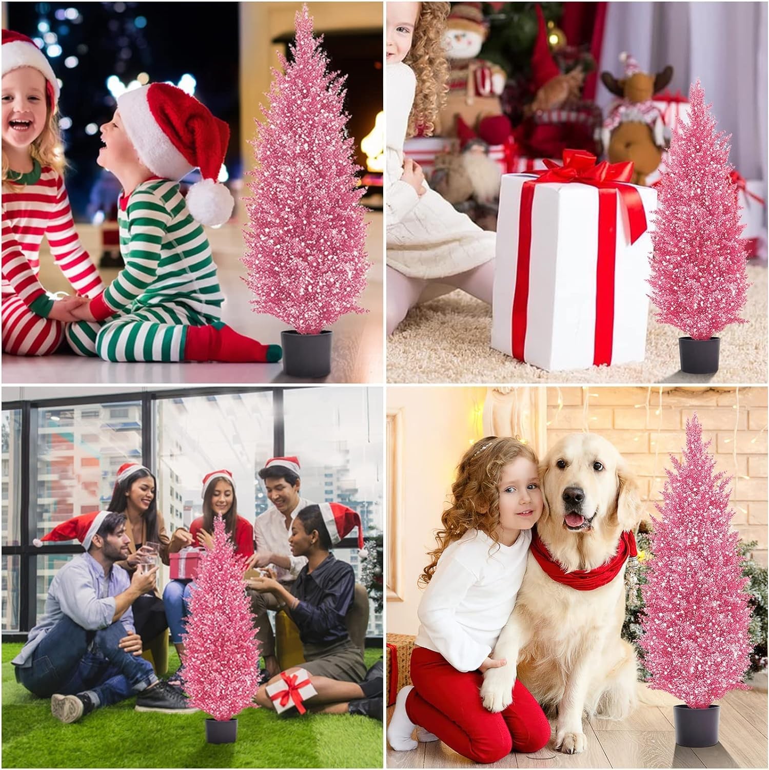 Pink Artificial Cedar Pine Tree Silk Tree Arborvitae Tree Perfect Faux Plants…