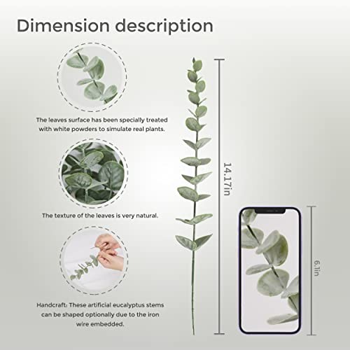 18pcs Eucalyptus Stems Artificial Eucalyptus Leaves Stems Artificial 18 piezas