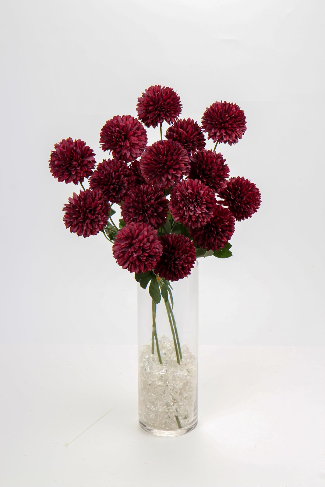 4 Pack Red 23 In Tall Faux Mums Silk Chrysanthemum Flowers Bouquet