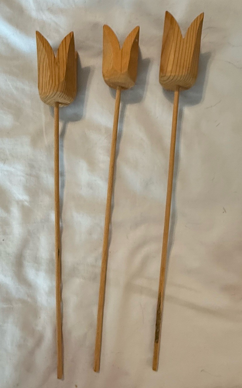 Handmade Wooden Roses Set Of 3 Home Decor