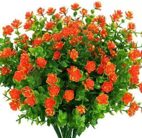 2-30PC Artificial Flowers UV Resistant Indoor &outdoor No Fade Fake Faux Plastic