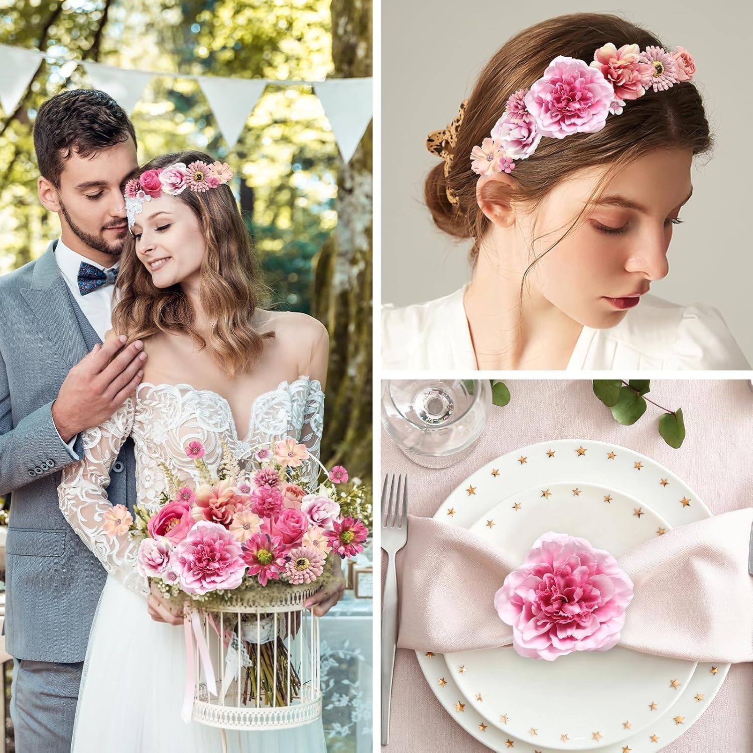 Faux Flower Heads Mini Artificial Flower Heads Fake Peony Daisy Rose Flowers …