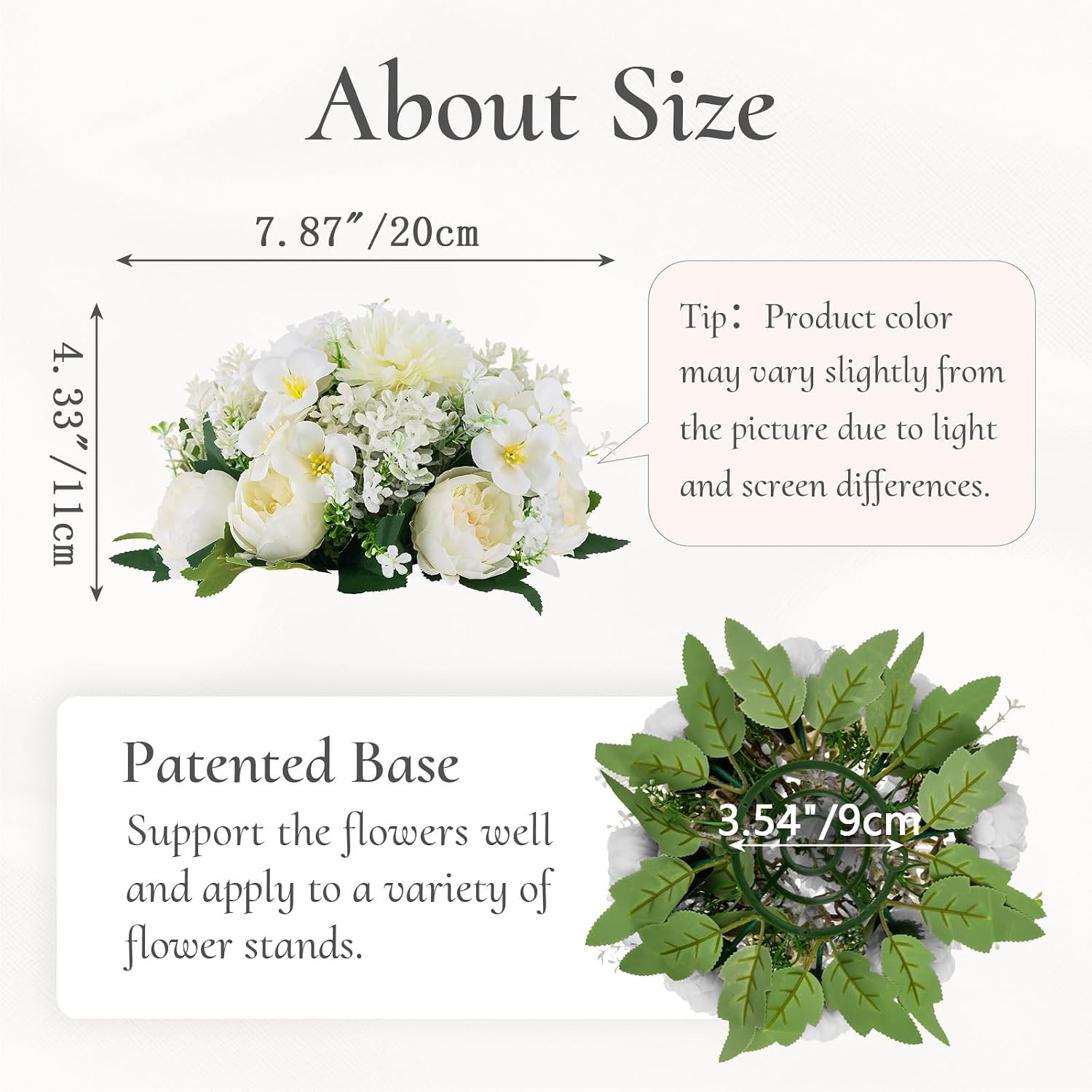 Flower Balls Centerpieces for Tables: White Silk Rose, 10Pcs | Mix Flowers Arran