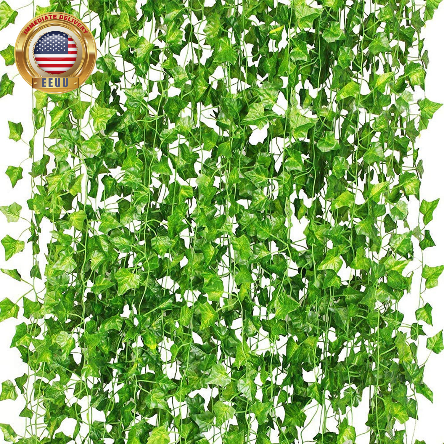 12 Pack 84Ft Artificial Ivy Garland, Fake Vines UV Resistant Greenery Leaves Fak