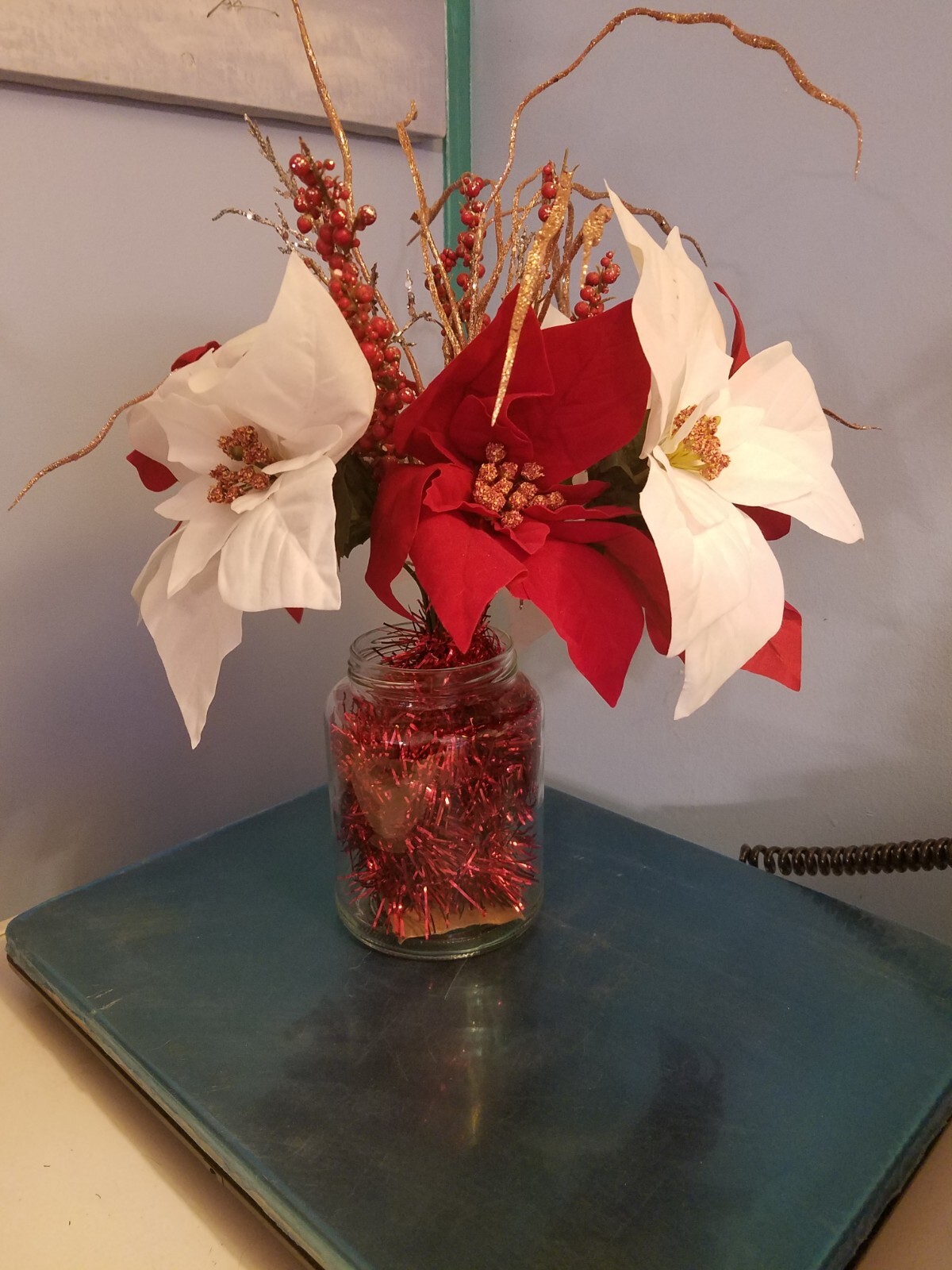 Handmade Table Decor I made this with a recycled glass jar and assorted…