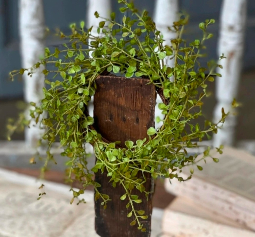 3-1/2″ Light Green Peppergrass Baby’s Grass Candle Ring Floral Decor Wreath