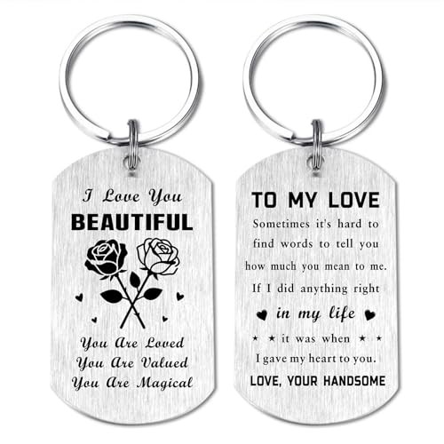 I Love You Gifts for Her Girlfriend Wife Christmas, to My Love Keychain for