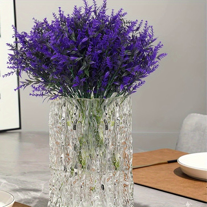 10 Bundles Artificial Lavender Flowers UV Resistant Fake Plants Indoor Outdoor