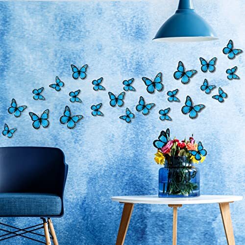 Monarch Butterfly Decoration 3 Size Fake Butterflies Realistic 48 Blue