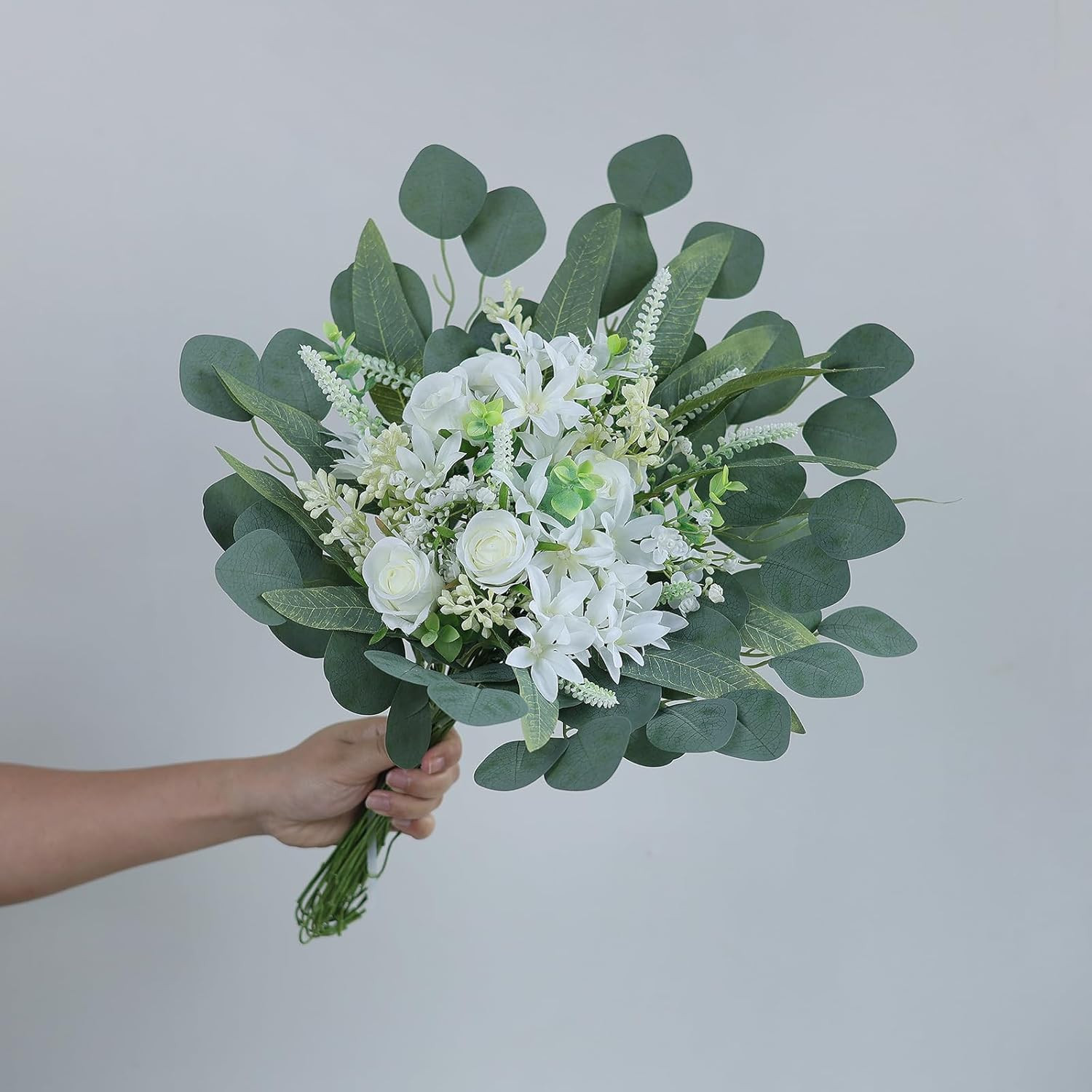 Artificial Greenery Stems Box Set(Pack of 75Pcs) with 8 Kinds of Faux Plants and