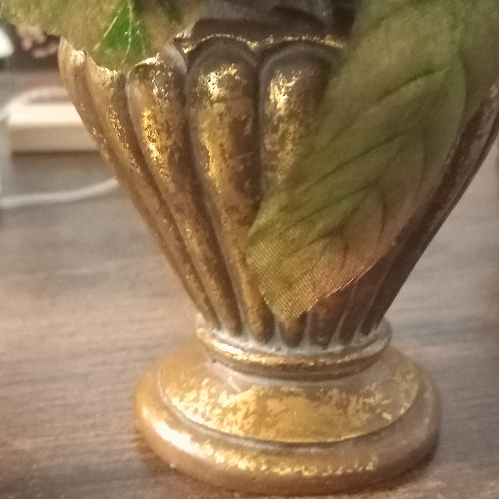 Artificial Floral Centerpiece Arrangement, Gold Urn Vase with Purple Berries