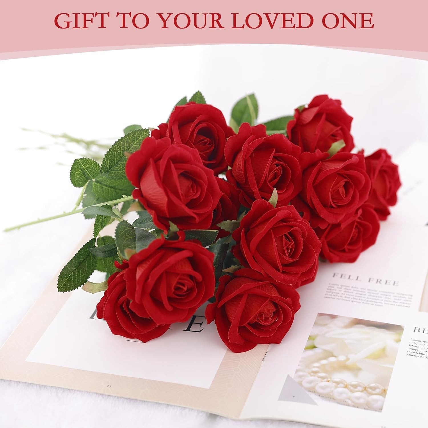 50 Pcs Artificial Roses in Bulk – Realistic Silk Flowers