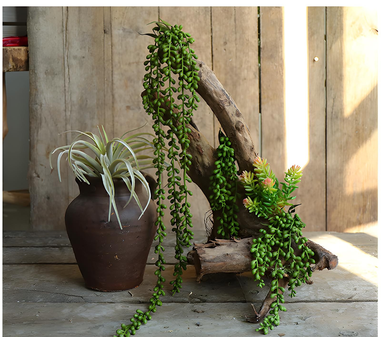 6pcs Fake Hanging Succulents Plants,String of Pearls Plant Artificial Greener…