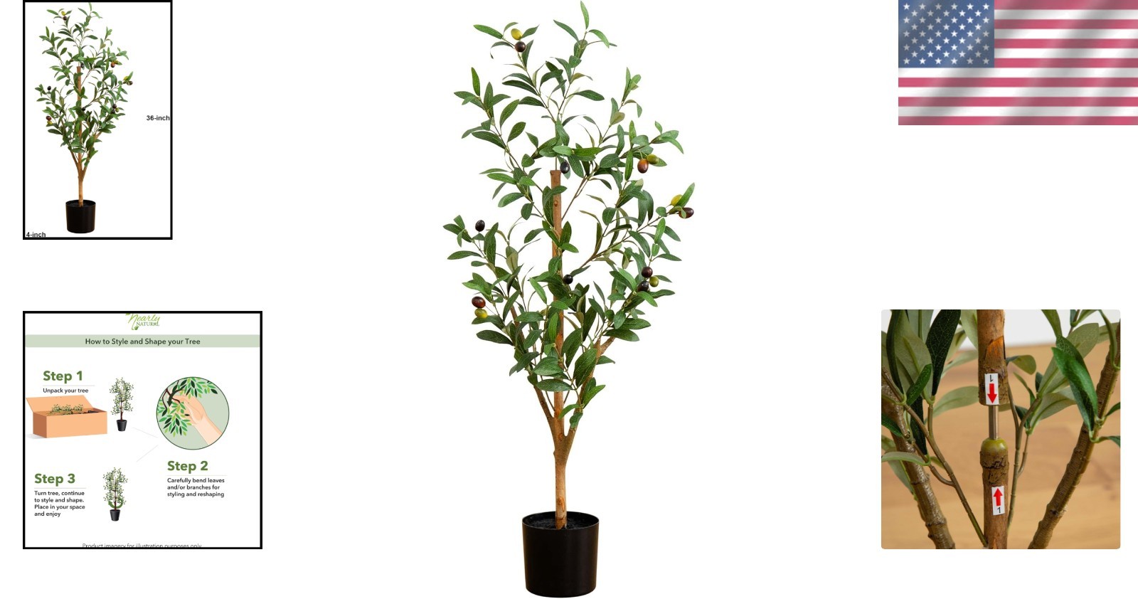 Versatile 3FT Faux Olive Tree with Natural Wood Trunk – Mediterranean Charm
