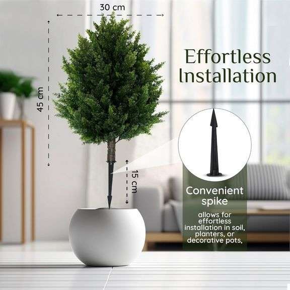 Set of 2 Artificial Cypress Topiary 16.5″ UV Resistant Indoor Outdoor Plant