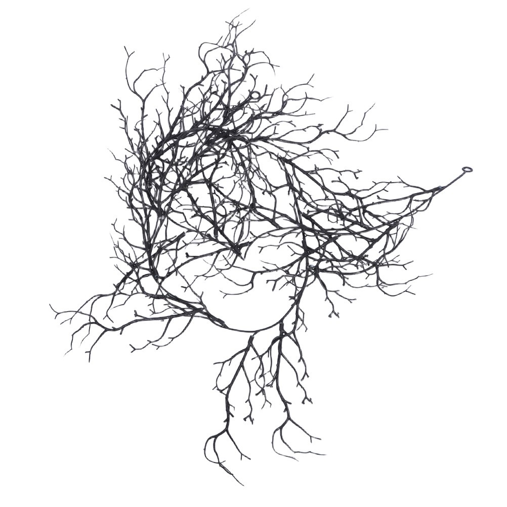 Black Halloween Garland – 6.2ft Branch Twig with Hanging Loop for Mantle, Wall,