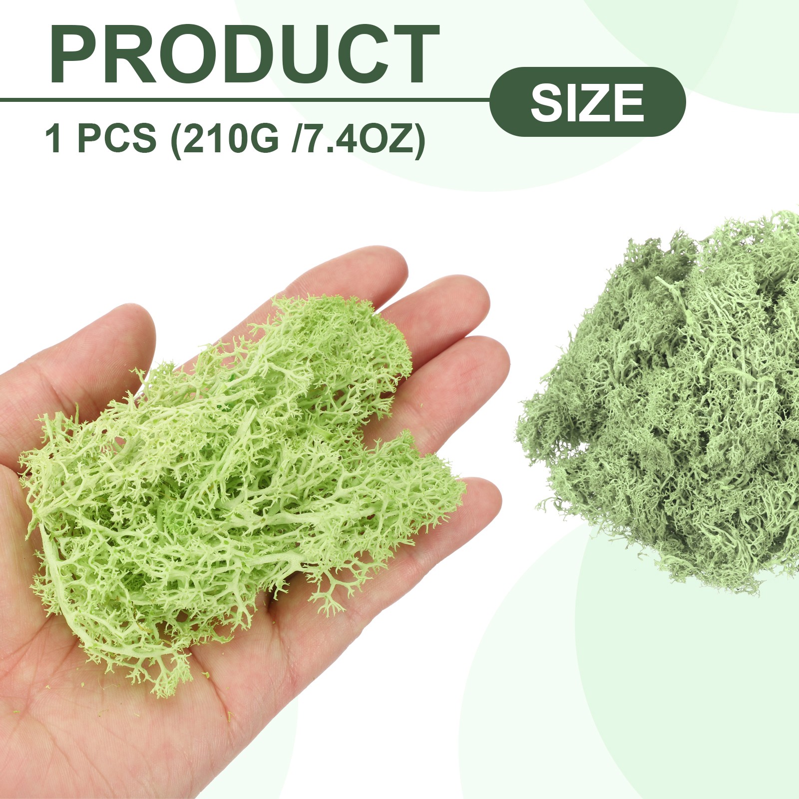 7.4oz Preserved Reindeer Moss, Light Green Decorative Artificial Fake Moss