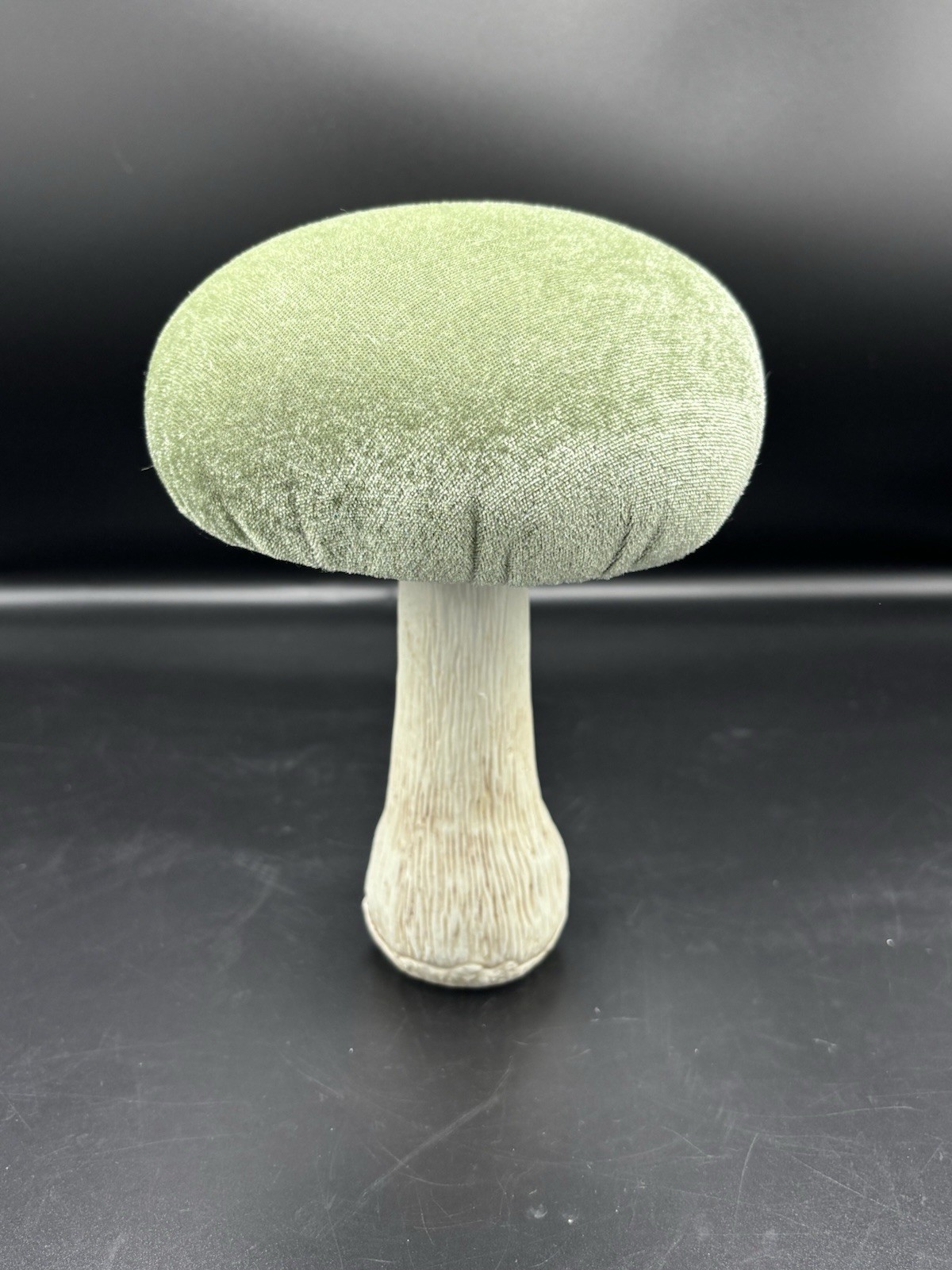 Set Of 2 Flora Bunda Soft Velvet Mushrooms Shelf Sitters Retro Tan/green Large