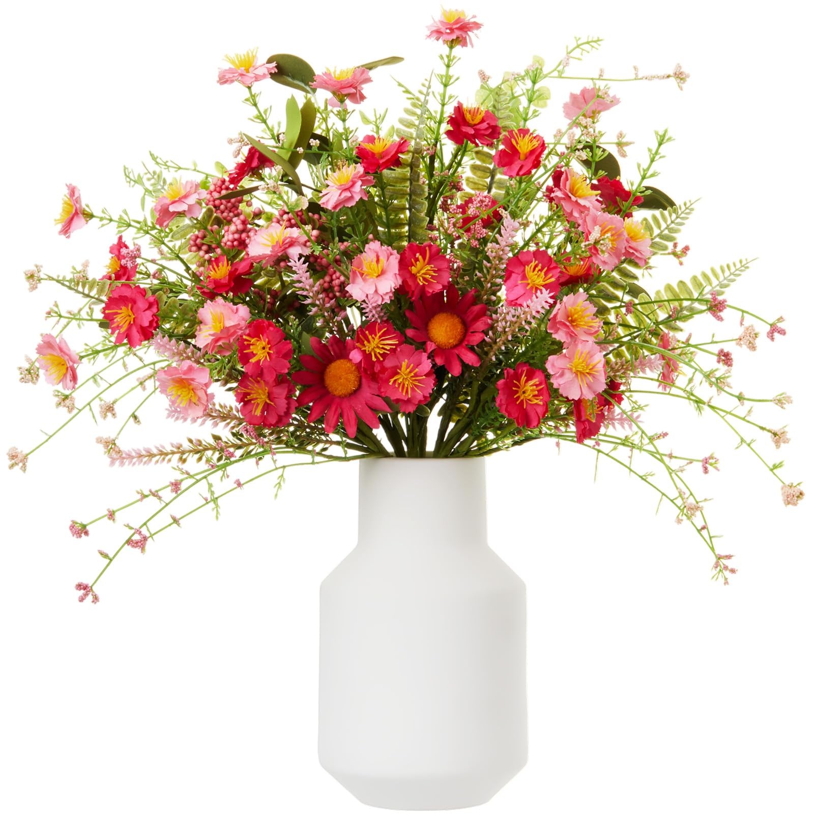 8 Bundles Artificial Wildflower Bouquets Outdoor Set No Fade Long Fake Plasti…