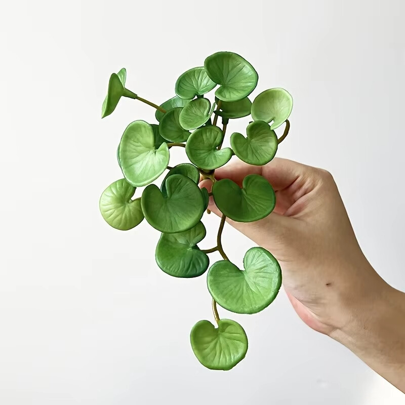 1PC Artificial Plant Mini Bouquet Copper Coin Grass Soft Glue False Green Plants