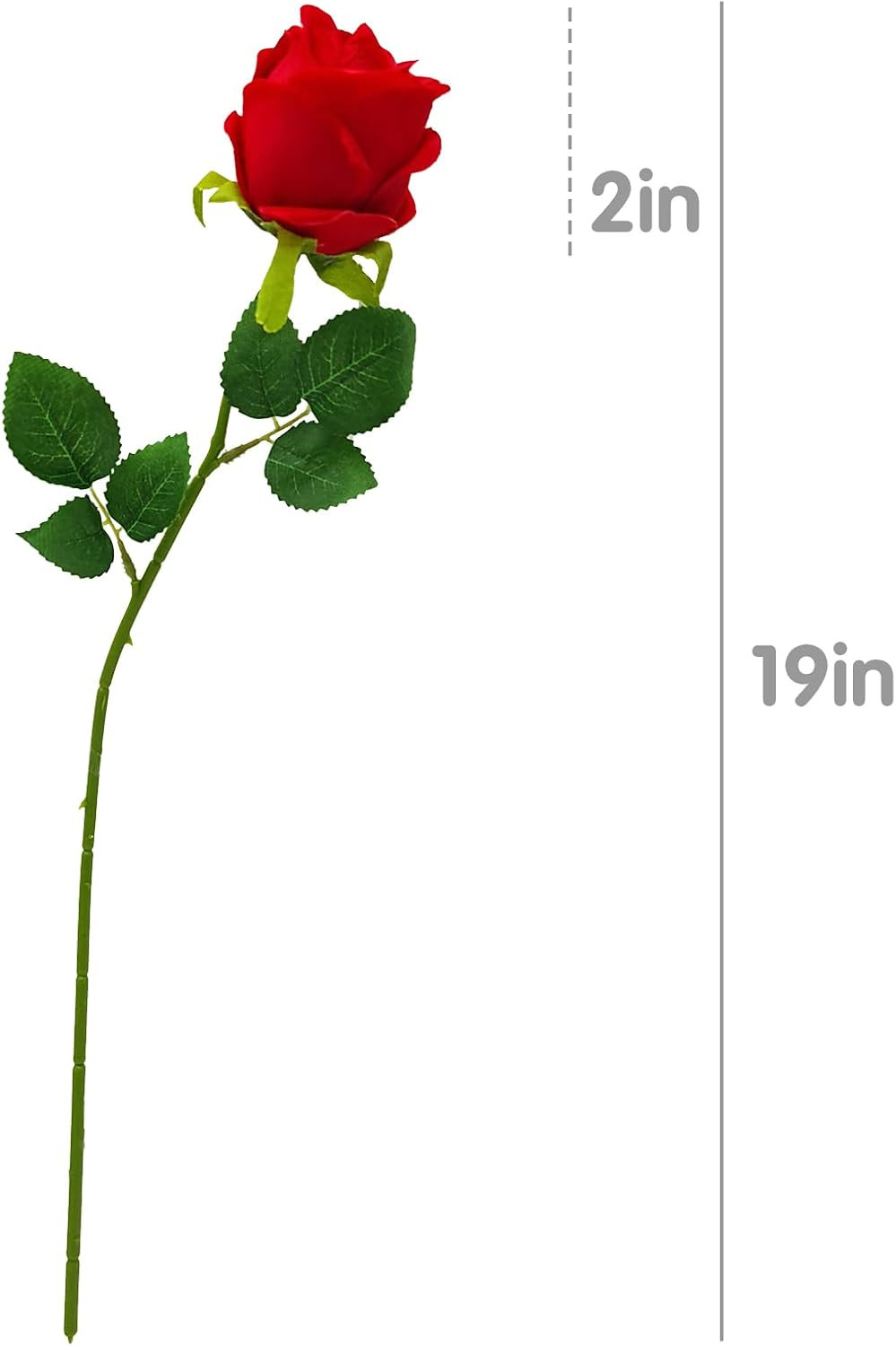 12PCS Red Artificial Roses with Long Stems, Realistic Faux Silk Roses Flowers fo