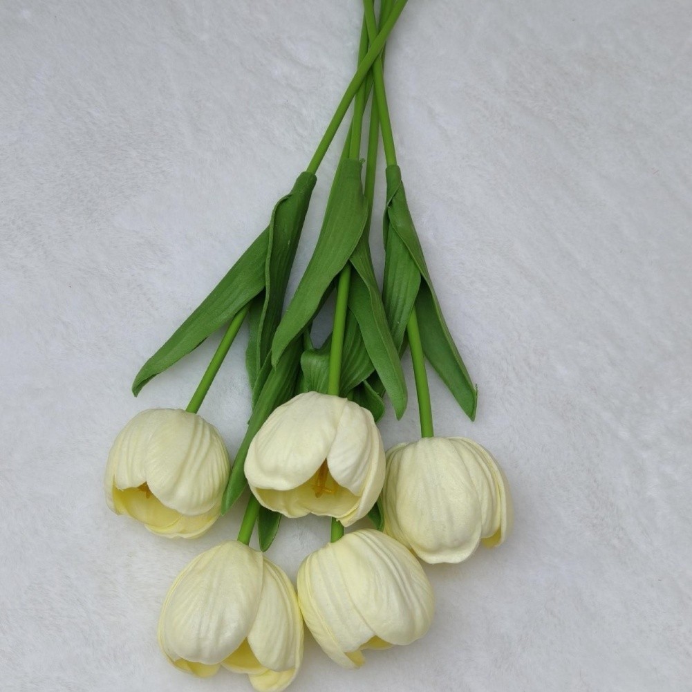 Artificial Tulip Silk Flowers Set with Flexible Stems for Home Wedding Decor